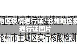 沧州地区疫情通行证/沧州地区疫情通行证图片
