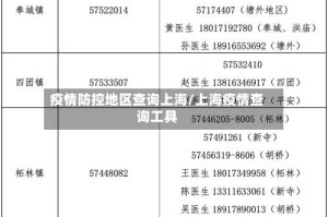 疫情防控地区查询上海/上海疫情查询工具