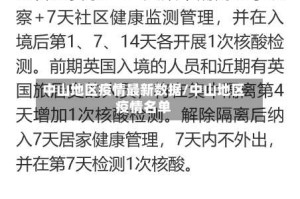 中山地区疫情最新数据/中山地区疫情名单