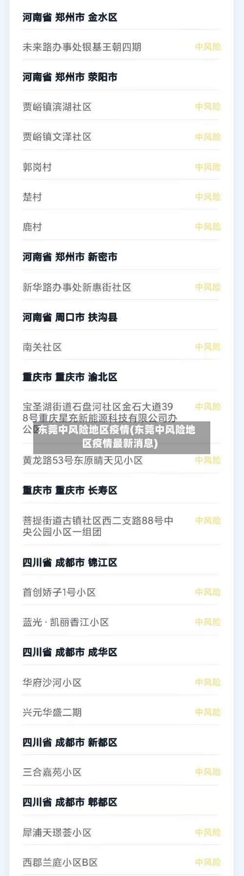 东莞中风险地区疫情(东莞中风险地区疫情最新消息)-第1张图片